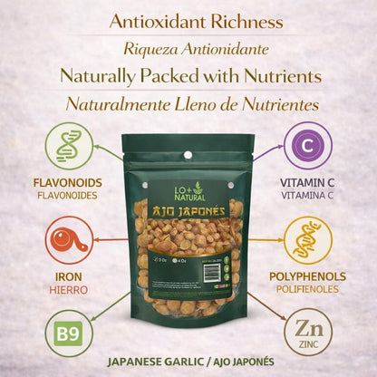 Ajo Japones 3oz (Japanese Garlic) Premium Quality resalable Bag Keeps Garlic Always Fresh! Crafted By Nature100% All Natural