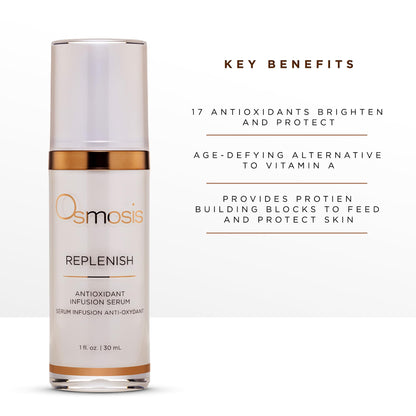 Osmosis REPLENISH Antioxidant Serum, Hydrates & Soothes Skin with Green Tea and Botanical Extracts, 1 Fl Oz