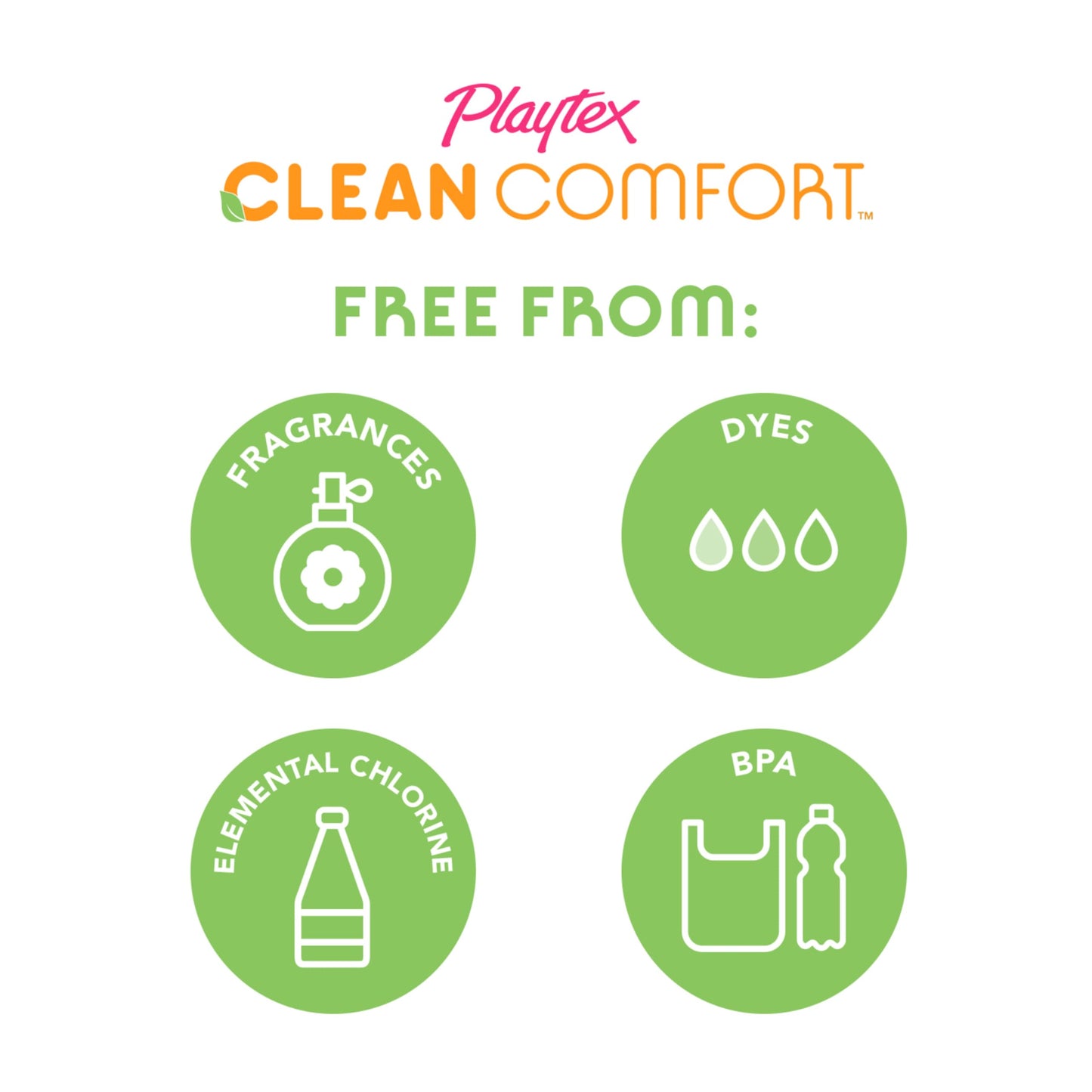 Playtex Clean Comfort Organic Cotton Tampons, Super Absorbency, Fragrance-Free, Organic Cotton - 30ct