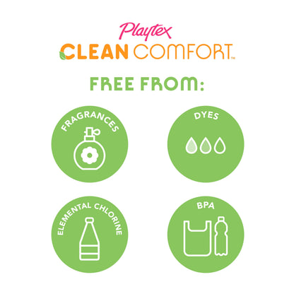 Playtex Clean Comfort Organic Cotton Tampons, Super Absorbency, Fragrance-Free, Organic Cotton - 30ct
