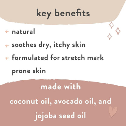 The Honest Company Mama Hydrating and Soothing Glow On Body Belly Oil, Plant Based Hypoallergenic, Fragrance-Free, 4.2 fl oz