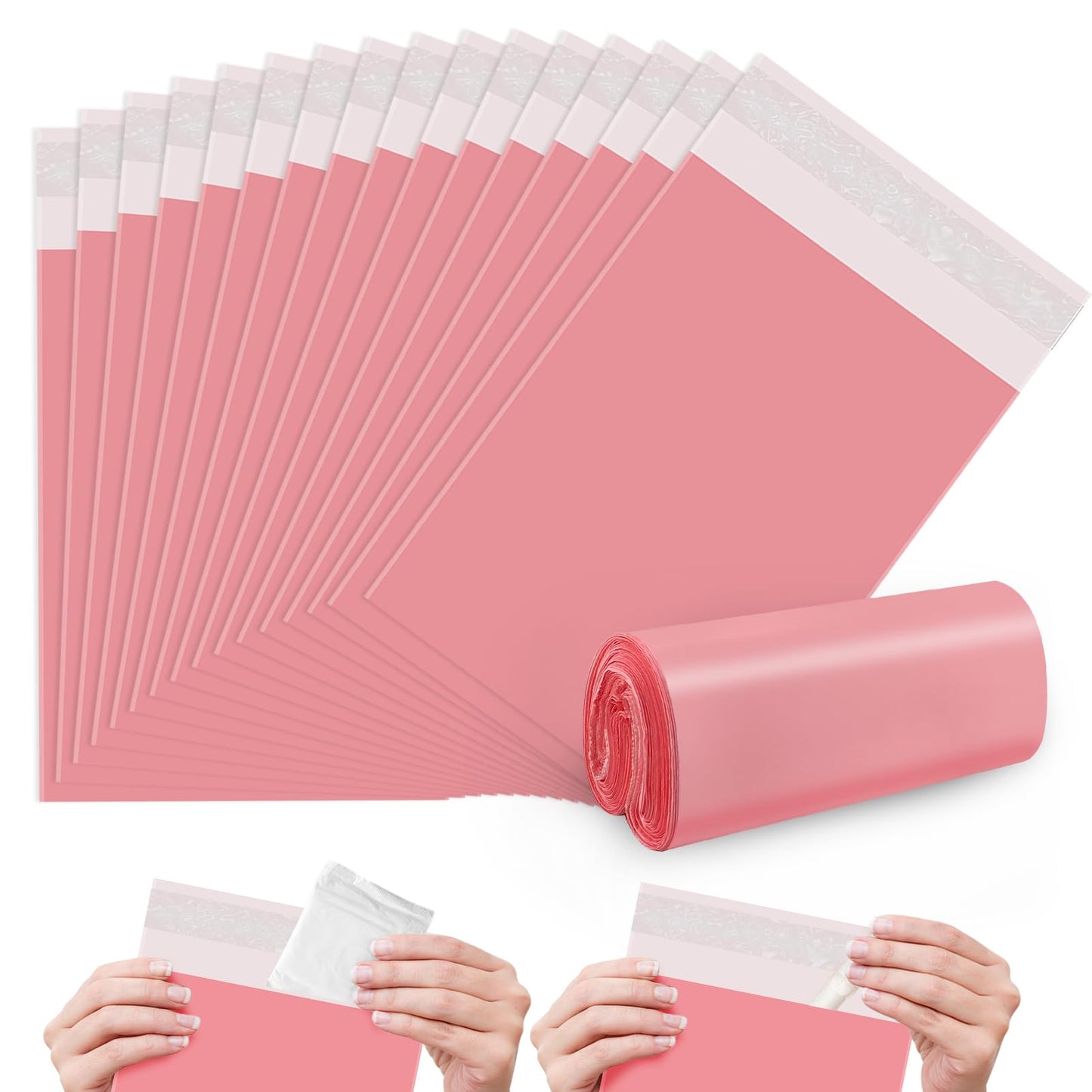 Sanitary Napkin Disposal Bags FARVIGOR, 100Pcs Women Feminine Hygiene Disposal Bags for Tampons and Pads, Personal Disposal Bag Self-Sealing, Privacy Protection, 9.8x5.9"(Pink)
