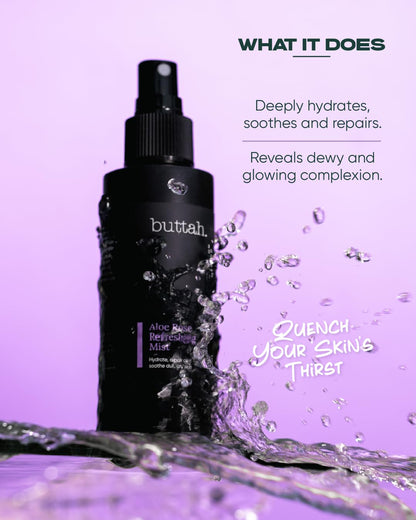 Buttah Skin by Dorion Renaud Aloe Rose Refreshing Mist 4oz - Hydrating Rose Water Face Spray - Refreshing Aloe Facial Mist - Naturally Based Skin Care for Men & Women - Black-Owned Skincare