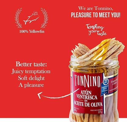 Tonnino Tuna Ventresca in Oil, 4OZ (6PK)