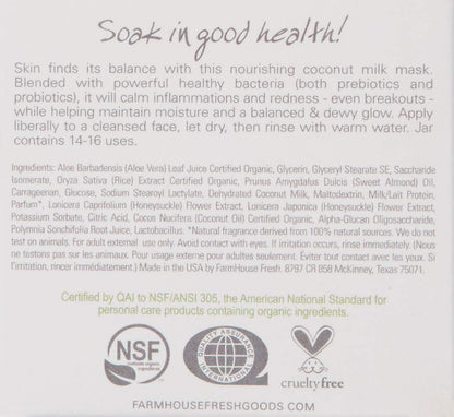 FarmHouse Fresh Will Dew Probiotic Milk Balancing Mask, 3.2 Fl Oz