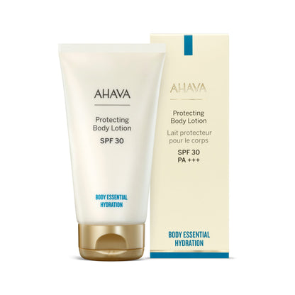 AHAVA Protecting Body Lotion SPF30 - Ideal body lotion for sun exposure, lightweight, saturated & providing Broad Spectrum high UVAB protection, Anti-Aging (antioxidant), with Osmoter, 5.1 Fl.Oz