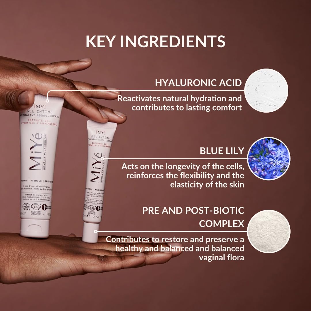 Organic balancing vaginal moisturizer with vaginal pre & postbiotics, aloe vera gel & hyaluronic acid | Hormone free | Non-runny, pH balance feminine wash and moisturizer | 1,7 oz
