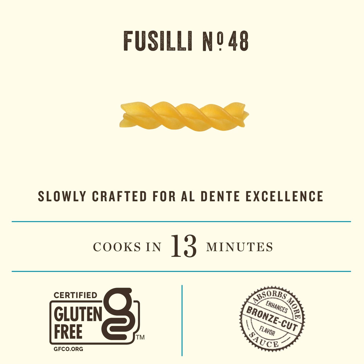 Rummo Gluten Free Fusilli N.48 - Gluten Free Fusilli Pasta Noodles, Made with Brown Rice & Corn, Pasta from Italy - 12 Ounce (Pack of 5)