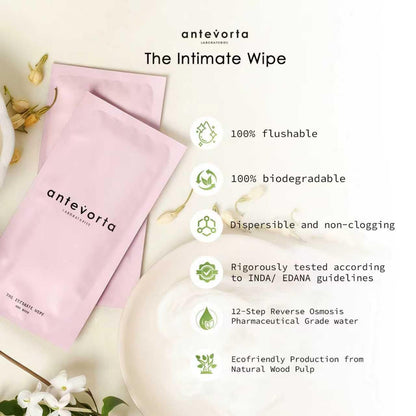 Antevorta Feminine Vaginal Wipes, Individually Wrapped Intimate Wipe - Flushable - Vagina Care, Health & Itch Relief (21 ct)