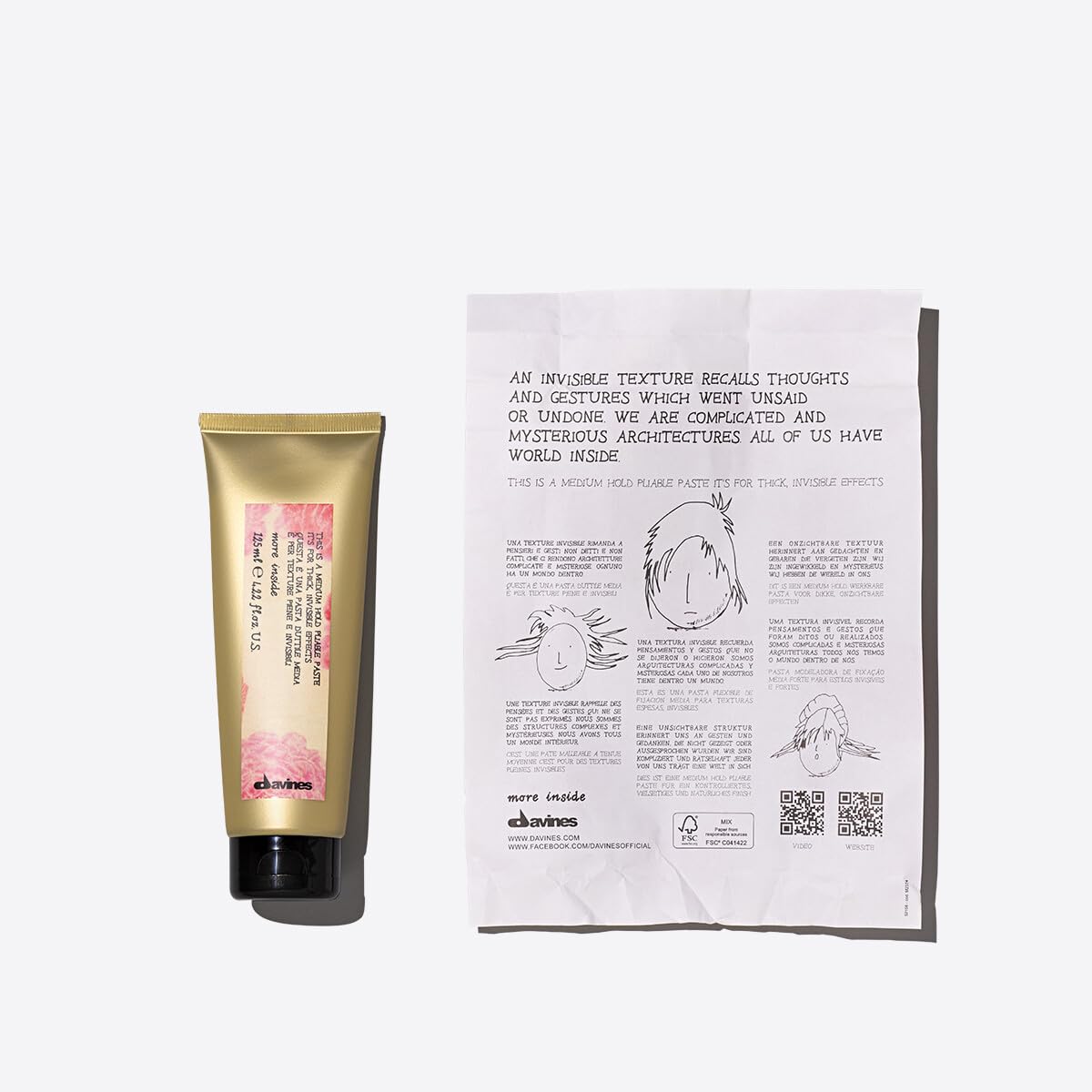 Davines This Is A Medium Hold Pliable Paste, Medium Hold Texture & Control - Invisible Effect for Natural Looks - Maintains Styling without Stiffness, 4.23 Fl Oz