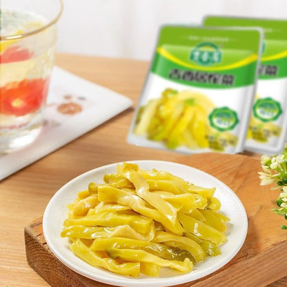 DAMAICHUHAI Pickled Mustard Greens (Zhacai) - 4 Pack, 52g Each, Traditional Sichuan Preserved Mustard Tuber, Spicy Chinese Pickled Vegetables Snack