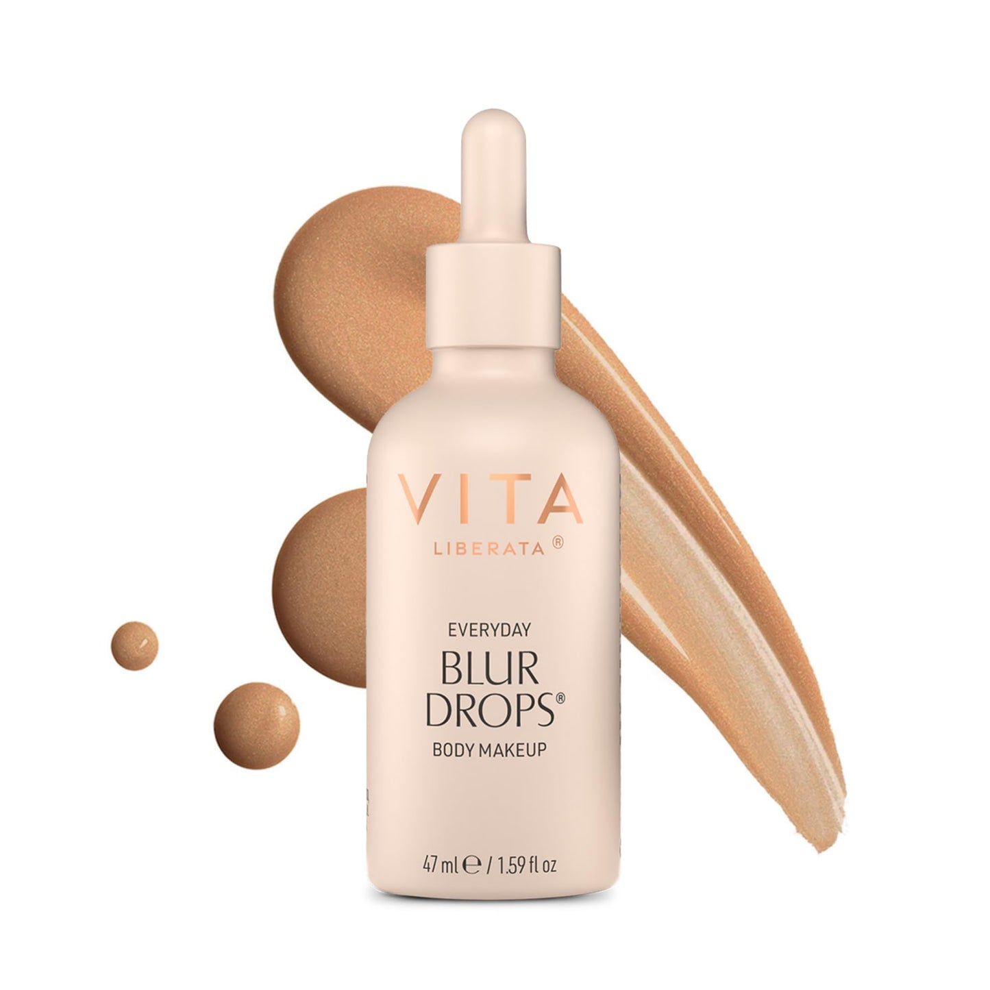 VITA LIBERATA Everyday Body Blur Drops Medium 1.59 Fl Oz, Body Makeup, Wash Off Tanning Drops, Water Resistant, Matte Satin Skin Finish
