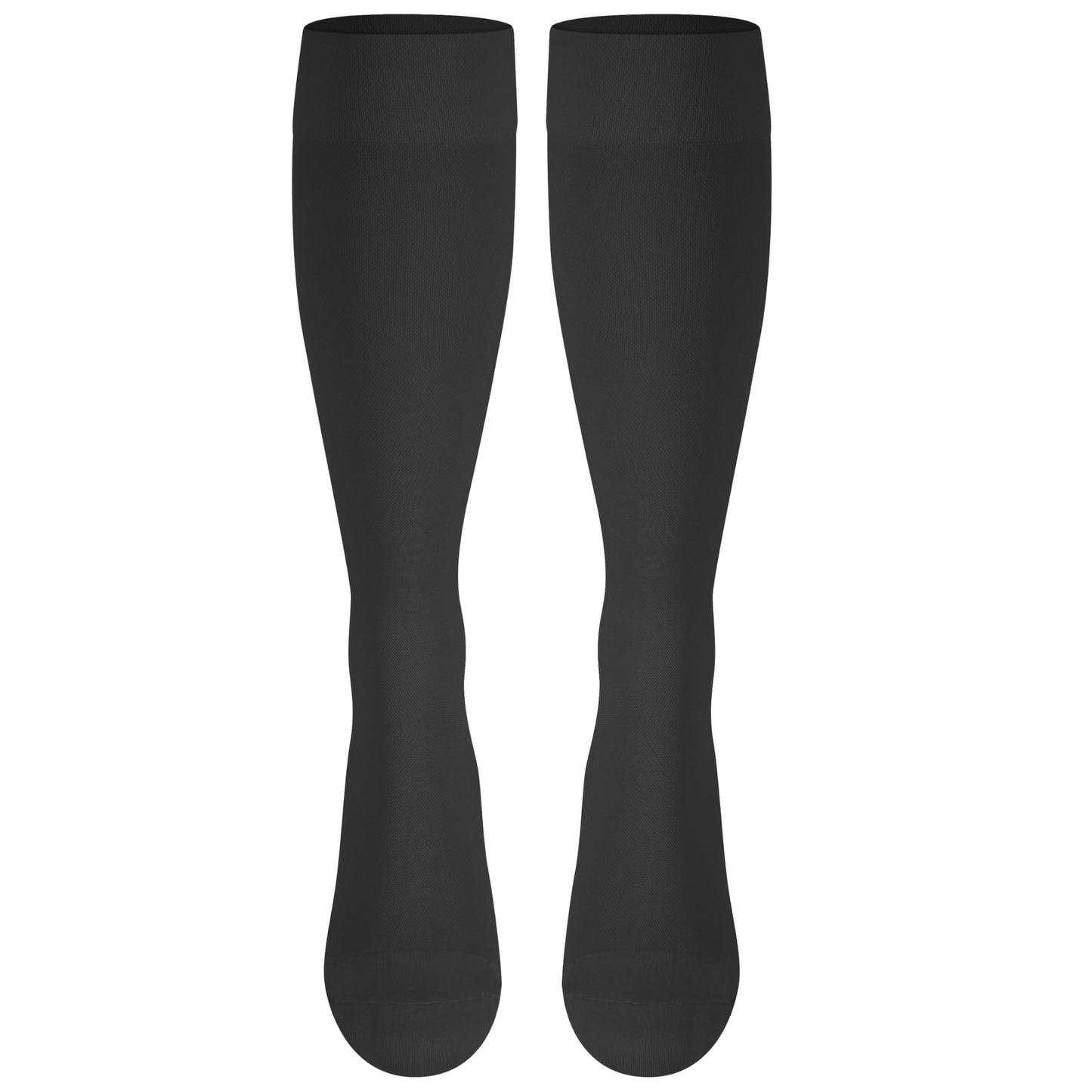 NuVein Medical Compression Stockings, 20-30 mmHg Support for Women & Men, Microfiber Knee Length, Closed Toe, Black, 2X-Large