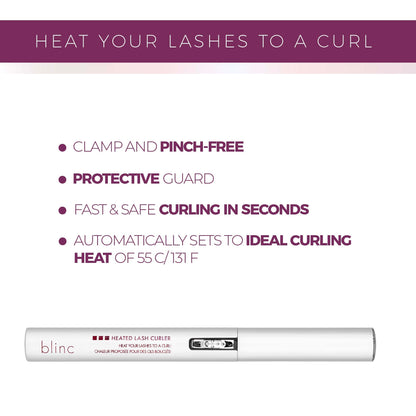 Blinc Heated Lash Curler, Heated Eyelash Curler Comb, Electric Eyelash Curler for Long Lasting Curls, Battery Included