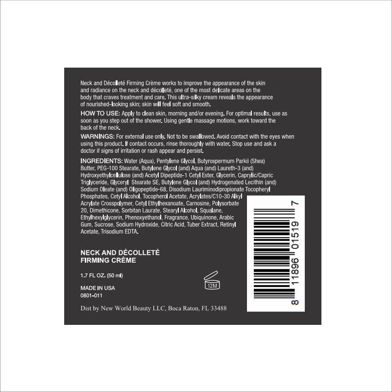 MĒTIER Neck and Decollete Firming Crème, Anti-Aging & Collagen-Boosting Formula, Unisex (1.7 fl oz)