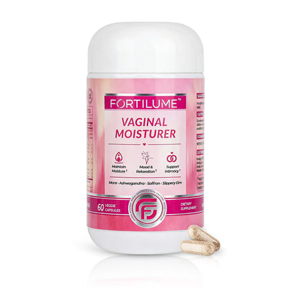 Vaginal Moisture & Mood Supplement for Women, Supports Natural Hydration, Hormonal Balance, with Maca Ashwagandha, Saffron, Slippery Elm, 60 Capsules