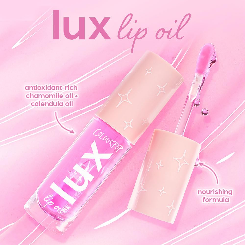 ColourPop Lux Lip Oil - Hydrating, Sheer Tinted Lip Oil Formulated with Antioxidant-Rich Chamomile Extract & Calendula Oil - Non-Greasy, Nourishing Clear Oil - Dew Drop (0.16 oz)