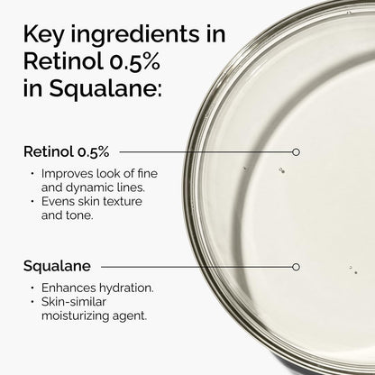 The Ordinary Retinol 0.5% in Squalane, Intermediate Retinol Serum for the Face That Is Anti-Aging and Skin Smoothing, 1 Fl Oz