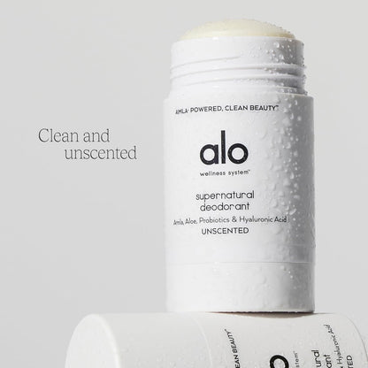 ALO Yoga Alo Supernatural Deodorant - Citrus Scented + Unscented - Long-Lasting, Skin-Saving, Soothing Deodorant - Aluminum & Baking Soda-Free - 1.7 Oz (2 Pack)