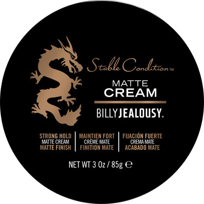 Billy Jealousy Stable Condition Matte Cream for Men with Natural Hold and Matte Finish, Reworkable, Lightweight, Water Based Hair Styling Product, Vanilla & White Musk Scent, 3 Oz.
