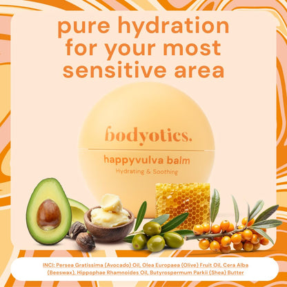 Bodyotics Vulva Balm - Fragrance-Free Vaginal Moisturizer for Dryness, Itching and Discomfort - No Hormones - Soothing Moisture Balm for Silky External Vulval Area - 2oz