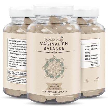 Natural Vaginal PH Balance for Women Pills – Supports Vaginal Health for Fresh & Happy Vagina – Plant-Based Vaginial PH Products – 90 Veggie Feminine Capsules