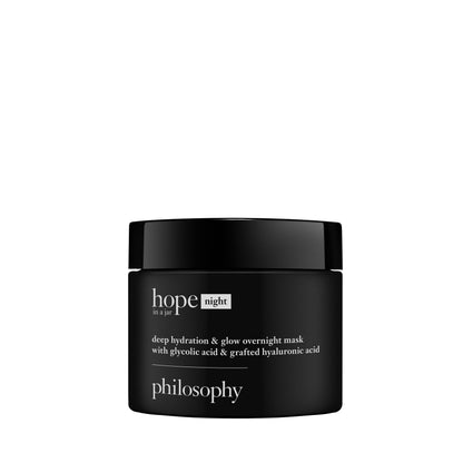 philosophy hope in a jar deep hydration & glow overnight face mask - with glycolic & hyaluronic acid - renews & restores dry skin for a smooth, glowy finish - 2 fl oz.