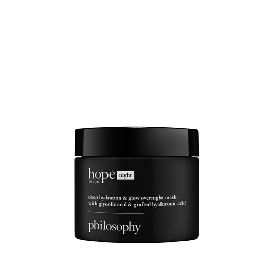 philosophy hope in a jar deep hydration & glow overnight face mask - with glycolic & hyaluronic acid - renews & restores dry skin for a smooth, glowy finish - 2 fl oz.