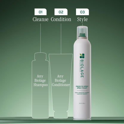 Biolage-Freeze Fix - Humidity-Resistant Fast-Drying Anti-Frizz Hairspray, Long-Lasting Strong Hold, For All Hair Types, Vegan & Paraben-Free