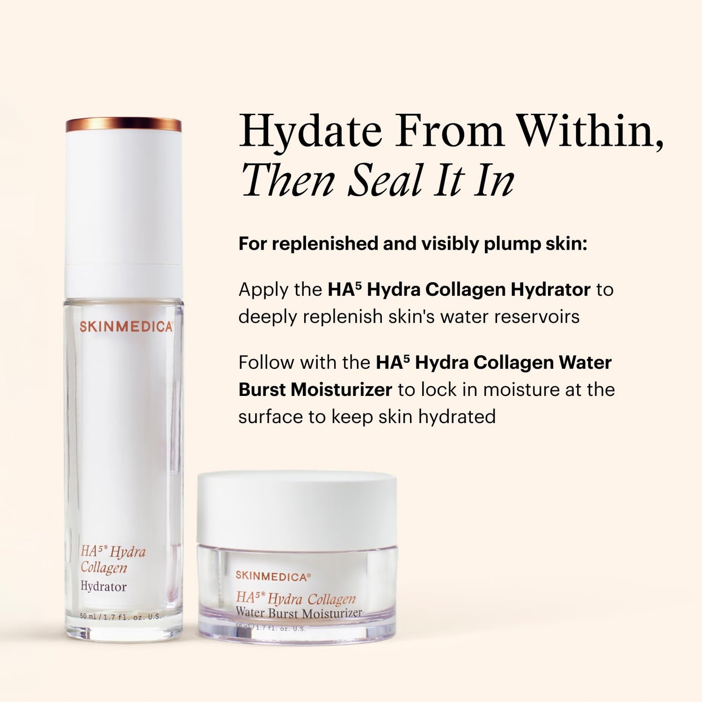 SkinMedica HA⁵ Hydra Collagen Water Burst Face Moisturizer with Vegan Collagen - Plumping Face Cream with Microbiome Barrier Complex for 24-Hour Hydration - Helps Replenish Dry, Dull Skin (1.7 Fl Oz)