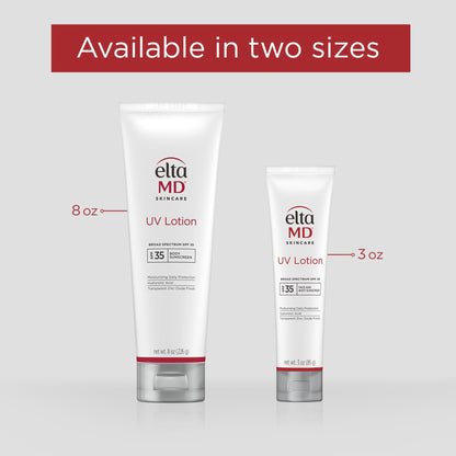 EltaMD UV Lotion Body Sunscreen, SPF 30+ Sunscreen, Body Lotion with SPF Made with Zinc Oxide and Hyaluronic Acid, 8.0 oz Pump