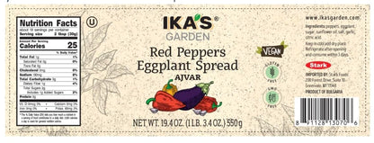Ika’s Garden Red Pepper & Eggplant Spread Ajvar, 19.4 oz – Authentic Balkan Recipe | Vegan | Gluten-Free | GMO-Free | Versatile Dip, Spread, or Sauce