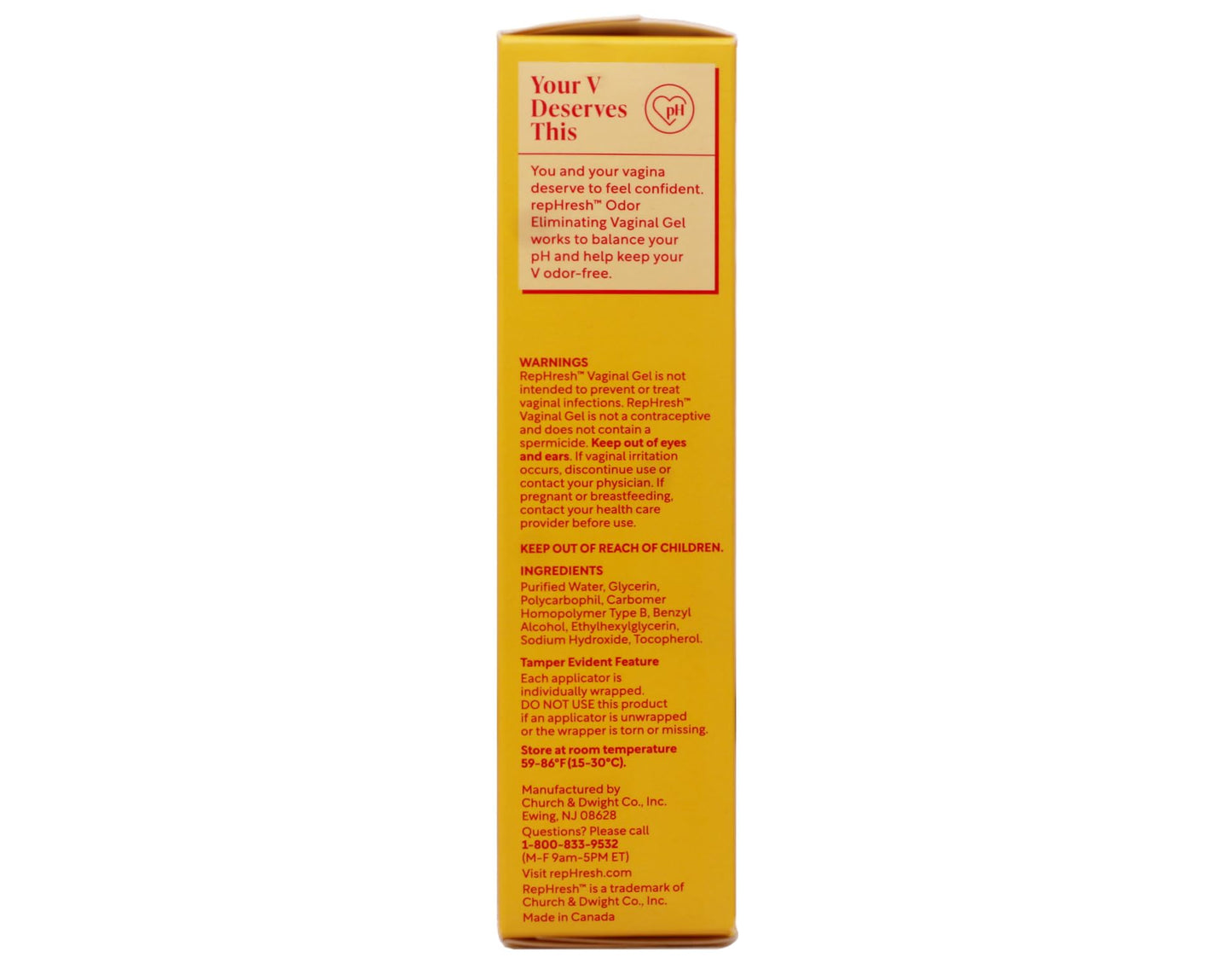 RepHresh Vaginal Gel, 0.07 Oz Each, 4 Count (Pack of 3)