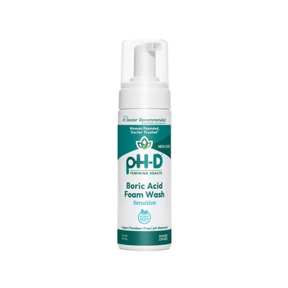 pH-D Feminine Health - Boric Acid Foam Wash - pH-Balanced, Paraben-Free, and Plant-based (Sensitive, 6 Fl Oz (Pack of 1))