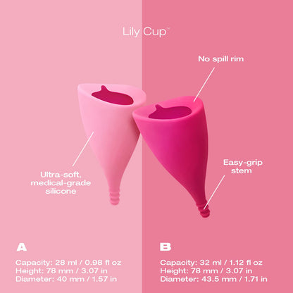 Intimina Lily Cup Size B - Ultra-Soft Menstrual Cup, Reusable Period Protection, Thin Menstrual Cup for up to 8 Hours, Medical-Grade Silicone Women’s Period Care