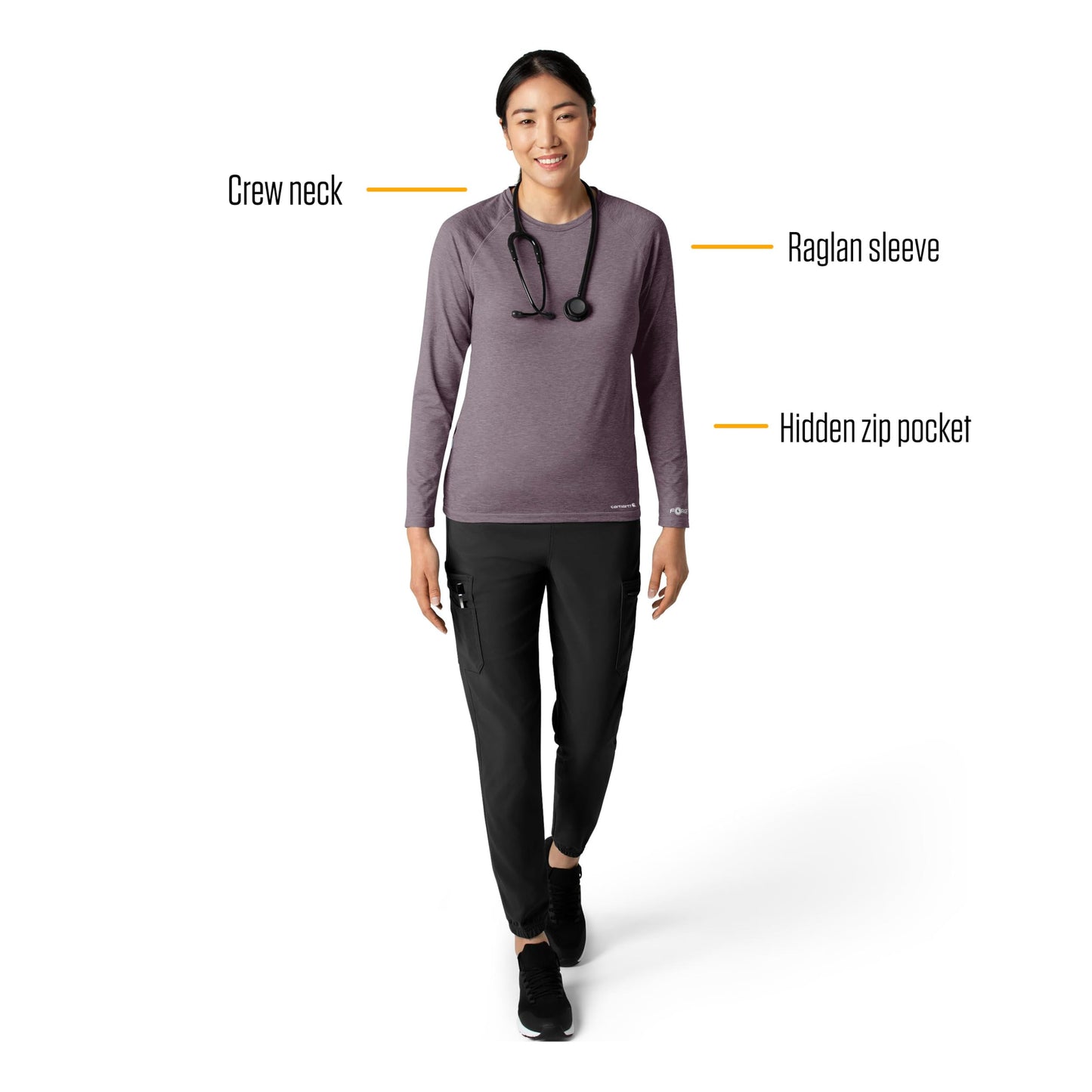 Carhartt Scrubs C31002 Women's Force® Modern Fit Long Sleeve Tee