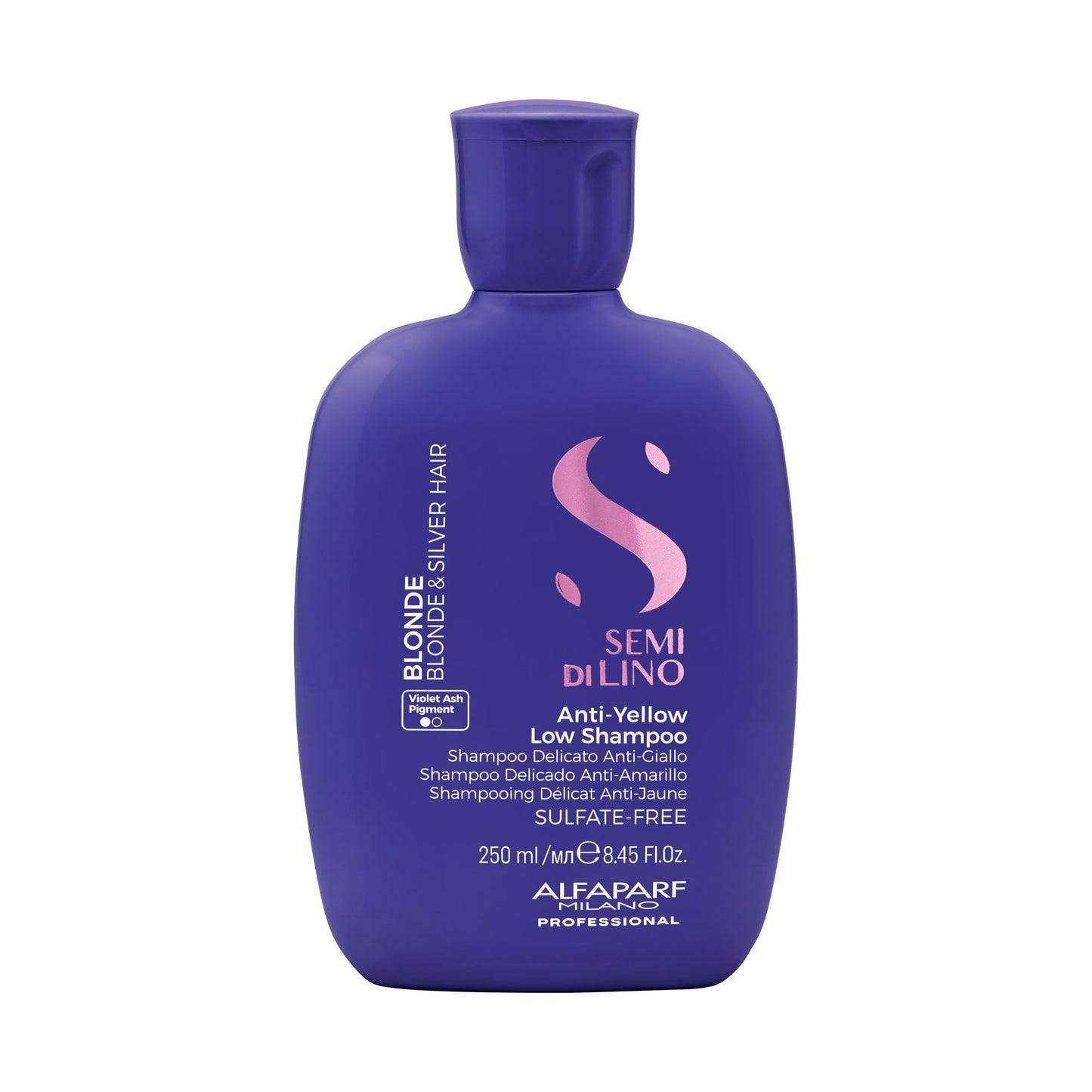 ALFAPARF MILANO Semi di Lino Purple Shampoo for Blonde, Highlighted, Platinum & Silver Hair - Neutralizes Brassy Tones - Hydrates & Strengthens - Sulfate Free