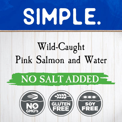 Blue Harbor Fish Co. Wild Pink Salmon in Water No Salt Added - 5 oz Can (Pack of 12)