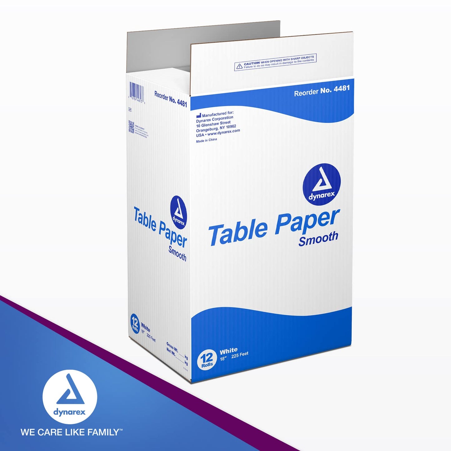 New Dynarex Table Paper, High-Quality Exam Table Paper, Used in Medical, Massage, and Chiropractic Tables to Protect Patients, 1 Case of 12 Papers (18" x 225', Smooth)