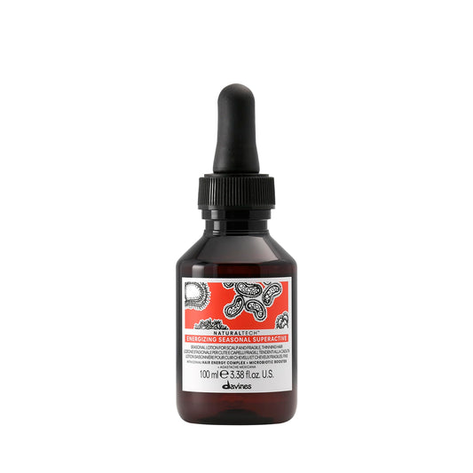 Davines Naturaltech Energizing Seasonal Superactive, Stimulating & Fortifying for Thinning Hair & Hair Loss - With Caffeine Phytoceuticals - For Seasonal Shedding, Travel Size, 3.38 Fl Oz
