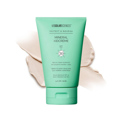 MDSolarSciences Mineral KidCrème SPF 50 | Gentle Broad-Spectrum Kids Sunscreen | Zinc Oxide & Squalane Formula | Water-Resistant, No White Cast | Safe for Sensitive Skin | Fragrance-Free (3.4 Fl Oz)