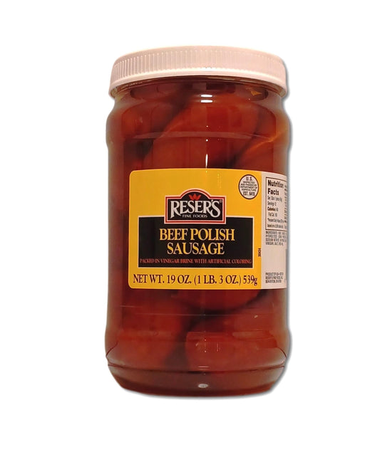 Reser's Mild Pickled Beef Polish Sausage Quart Jar 19 OZ.