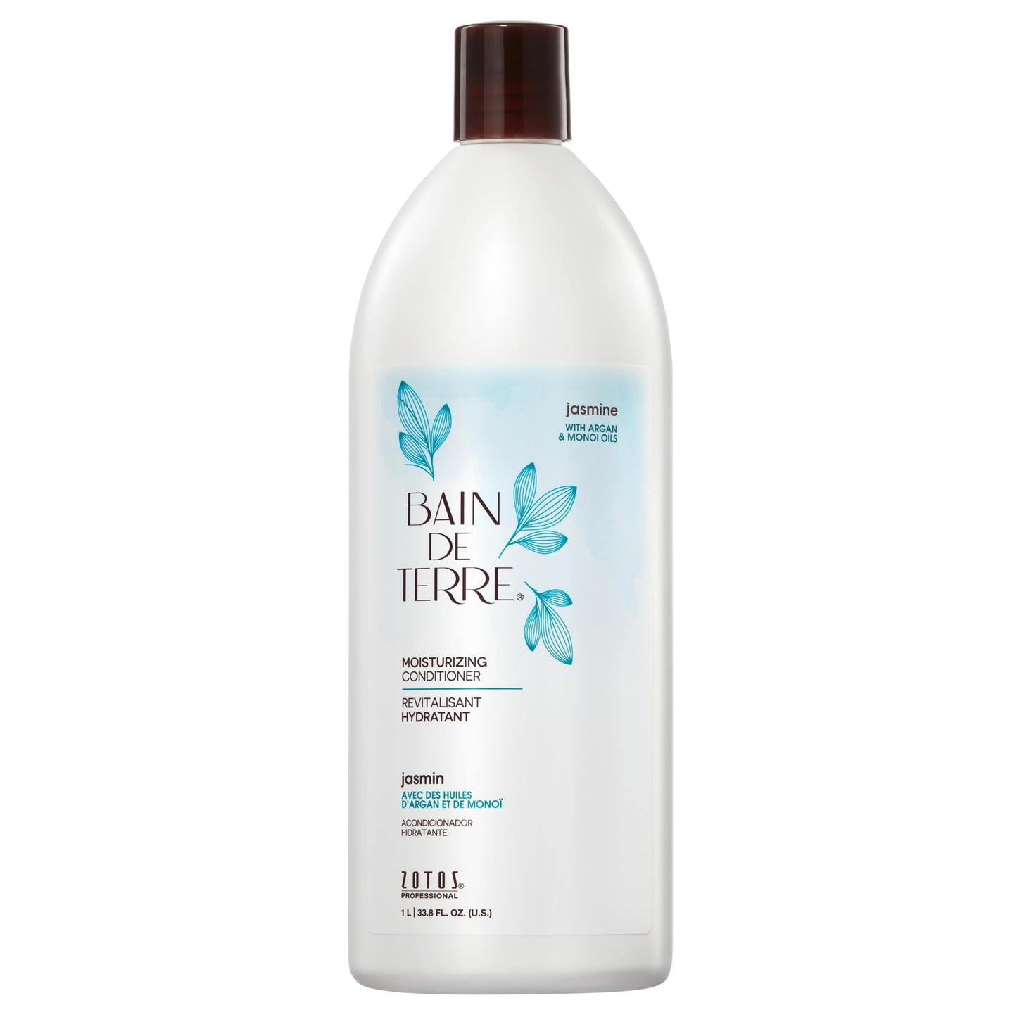 Bain de Terre Jasmine Moisturizing Conditioner, Rich Hydration for Dry Hair, with Argan & Monoi Oils, Paraben-Free, Color-Safe, Vegan
