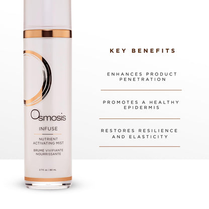 Osmosis Infuse Nutrient Hydrating Facial Mist, Plant-Based Minerals, Smooths, Enhances Product Penetration for All Skin Types, 2.7 Fl Oz