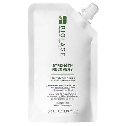 Biolage Strength Recovery Deep Treatment - Instantly Nourishes & Protects, Fortifies Strands, Reduces Breakage, With Olive Squalane & Proteins, Vegan, Paraben-Free