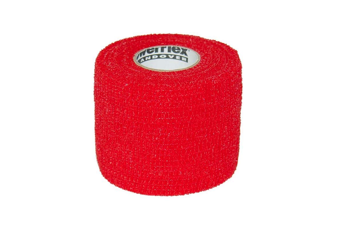 PowerFlex Self Adherent Tape, Latex, Athletic Tape, Red, 2", 24 Rolls per Case