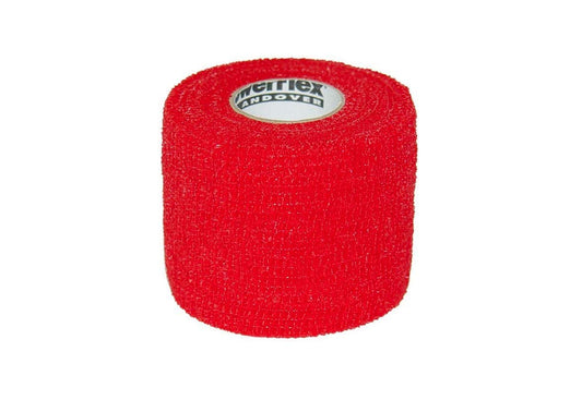 PowerFlex Self Adherent Tape, Latex, Athletic Tape, Red, 2", 24 Rolls per Case