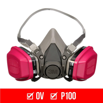 3M P100/OV Odor/Particulate Multi-Purpose Reusable Respirator 65021, NIOSH-APPROVED Organic Vapor Cartridge, Medium