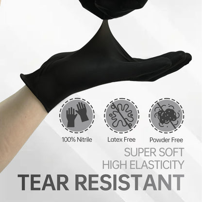 Jointown Nitrile Exam Gloves, Black Medical Gloves Disposable Latex Free Powder-Free For Exam, Food Prep Cleaning, Large Case of 1000, L