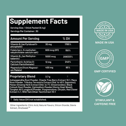 Menopause Supplement for Women | Replace 22 Pills with one Sachet per Day | Plant-Based Ashwagandha-Forward, Lemon Tea Flavor | Night Sweats & Hot Flash Relief - 30 Daily Stick Packs